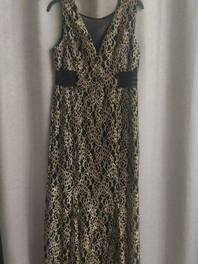 Gold lace dress